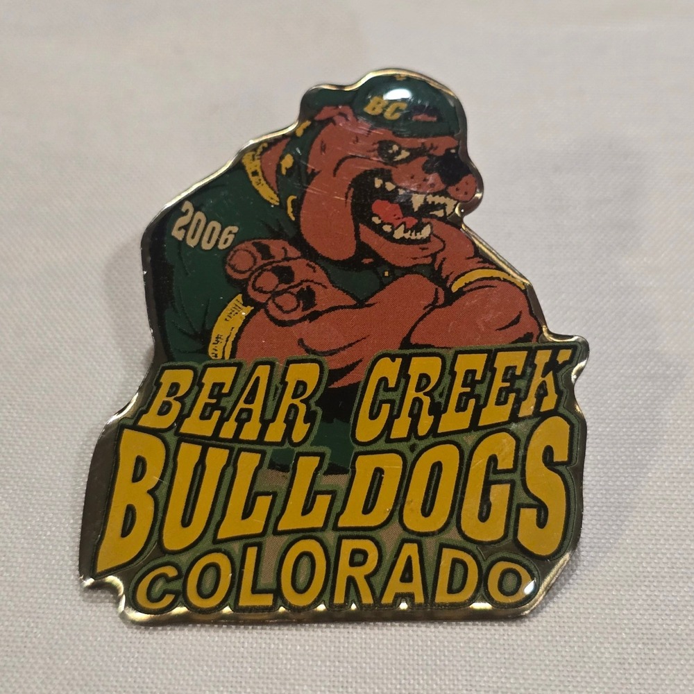 Bear Creek Bulldogs Colorado 2006 Enamel Lapel Pin Vintage School Spirit - Picture 1 of 2